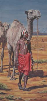 Samburu Sojourn, oil on linen 32 x 16