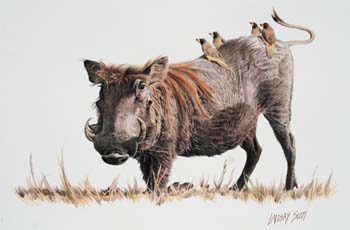 Companions. colored pencil 10 x 15
