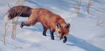 First Snow, oil on linen,  12.5 x 26