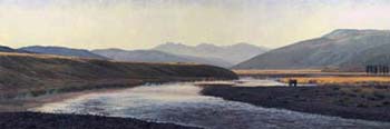 Lamar Valley, oil on linen, 28 x 80, private collection, New
