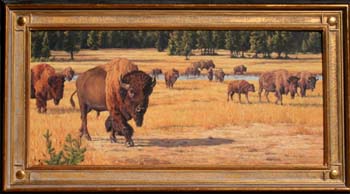 Passing Parade, oil on linen 21 x 46